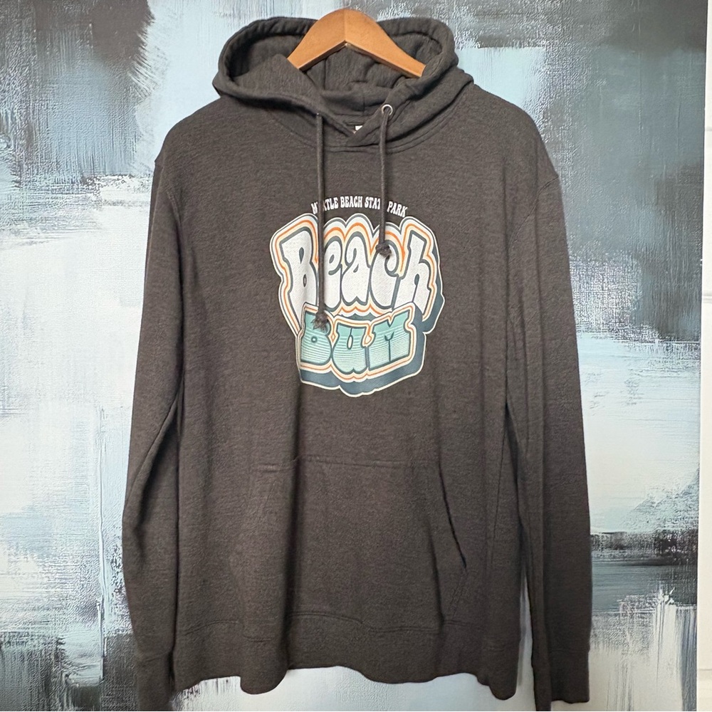 Myrtle Beach State Park “Beach Bum” Graphic Hoodie Size Large gray grey